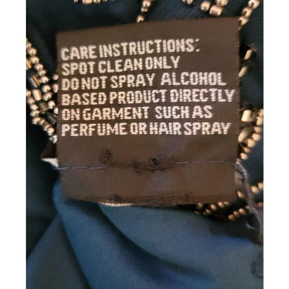 Pisarro Nights Beaded Evening Gown, Teal Blue, Womens Size 18 - Picture 5 of 6